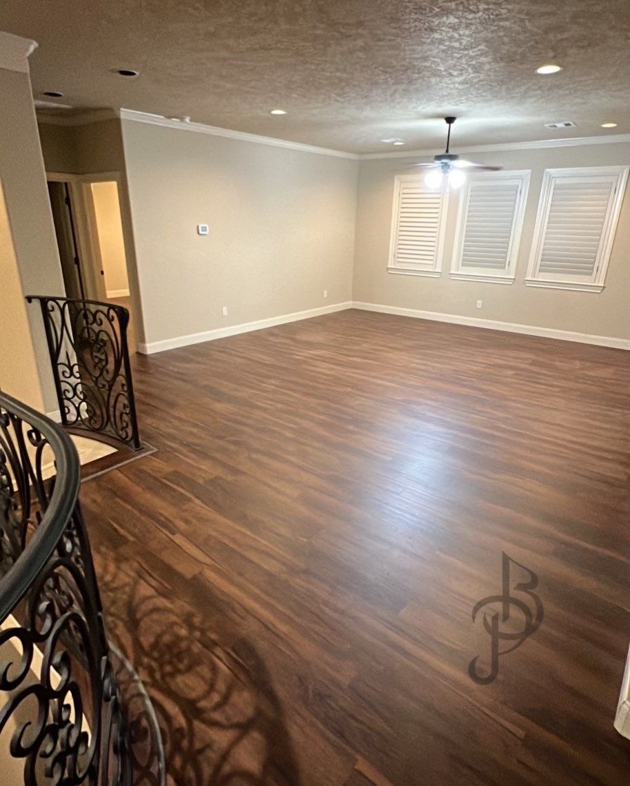 Sleek finished upper hallway joinery
