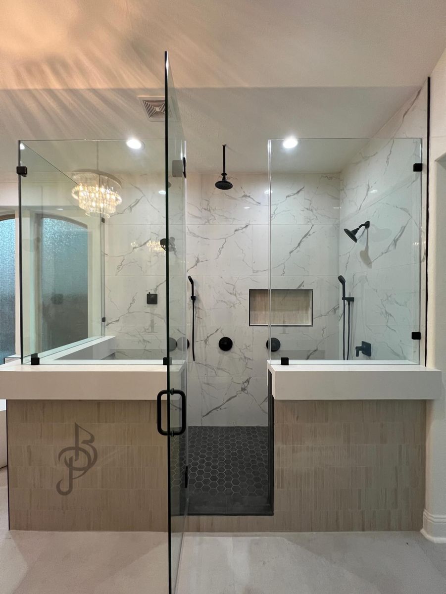 Walk-In Shower with Glass Enclosure — Cinco Ranch, Katy, TX
