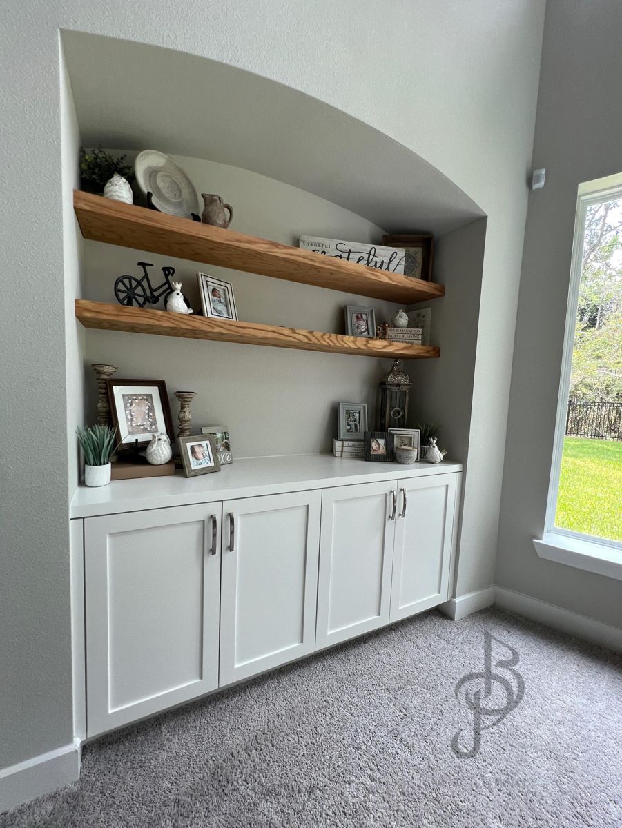 Alcove Built-In with Floating Shelves — The Woodlands, TX